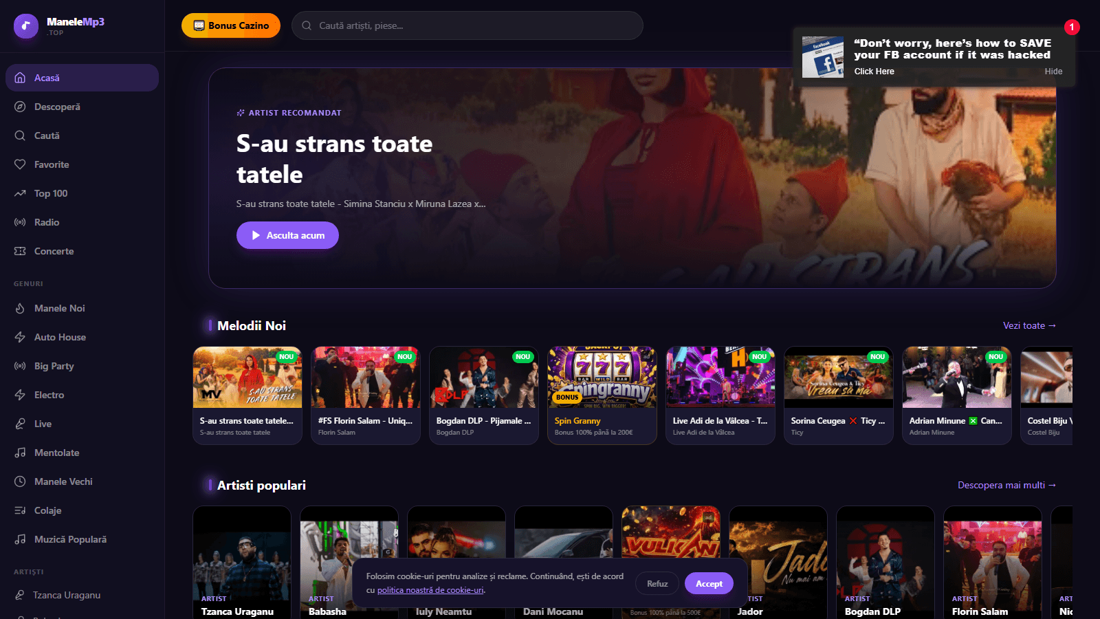 ManeleMP3 — Platformă de streaming muzică